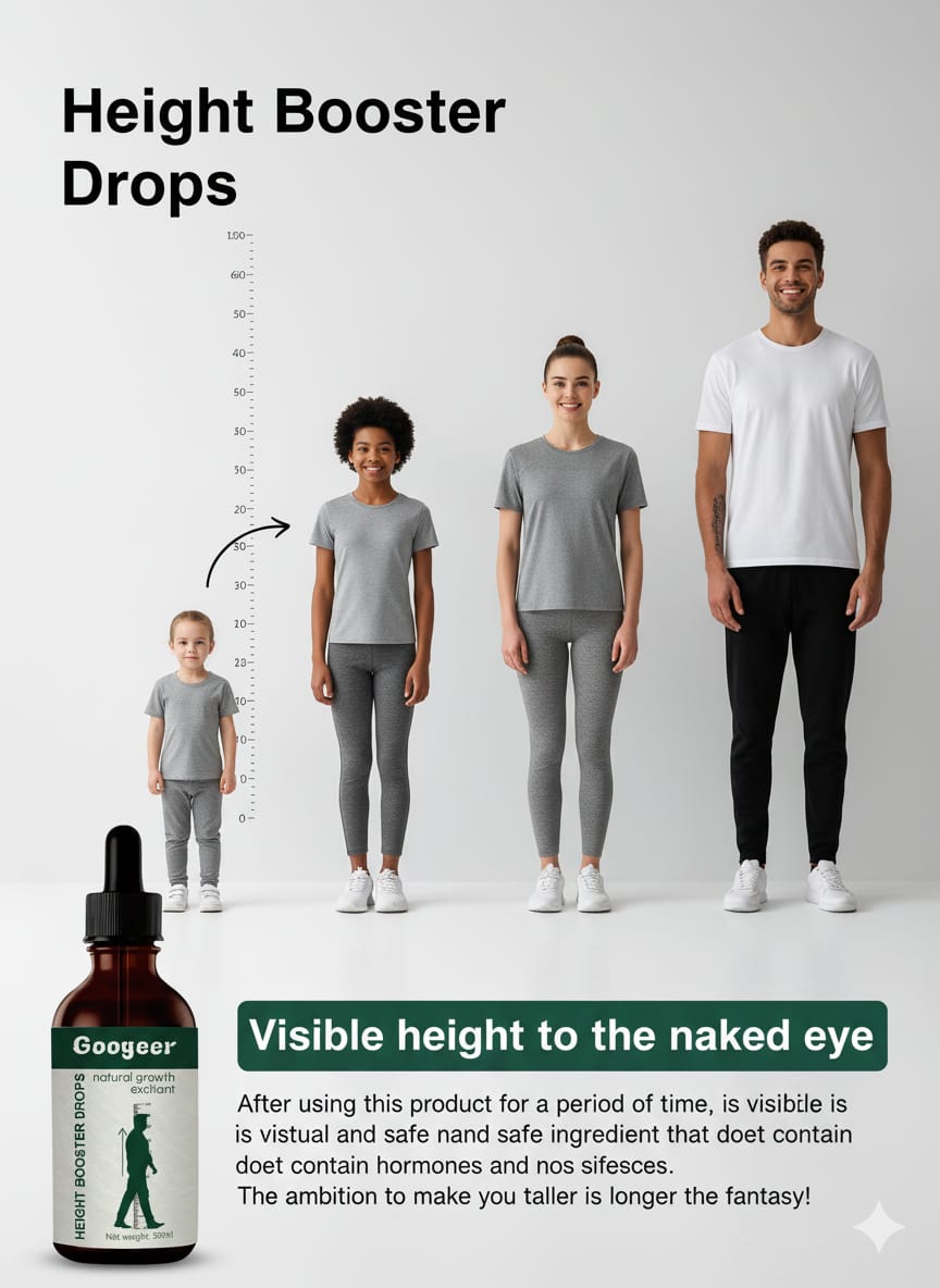 Height Growth Drops – Natural Herbal Height Booster for Adults | Bone Growth Support, 30ml